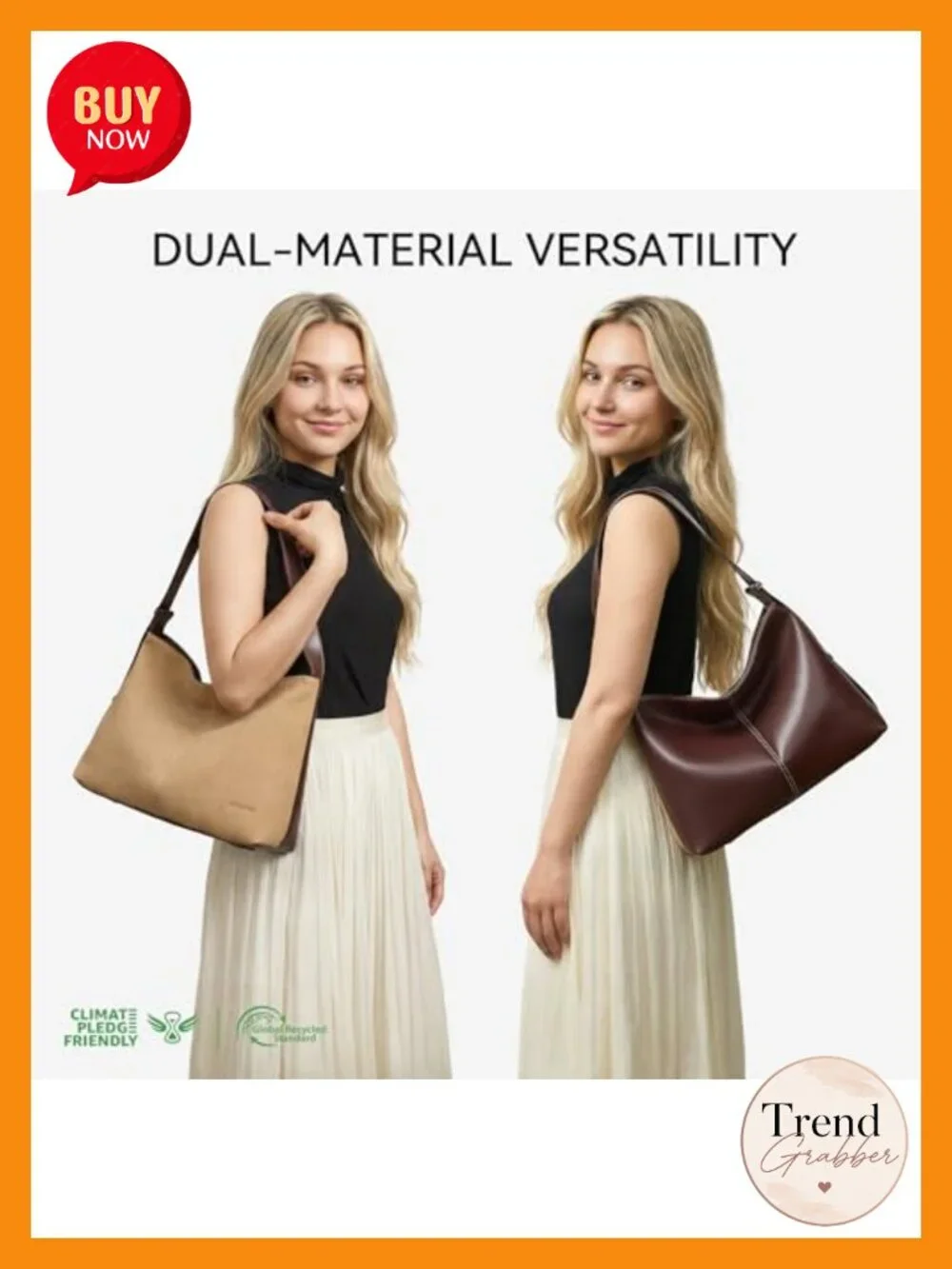 Women's Hobo Shoulder Bag Suede Vegan Leather Crossbody Adjustable Strap Zip